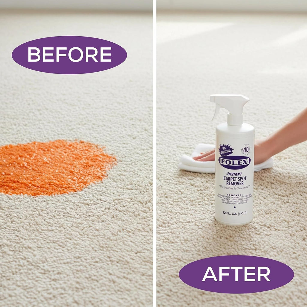 Folex cleaning solution being used on upholstery