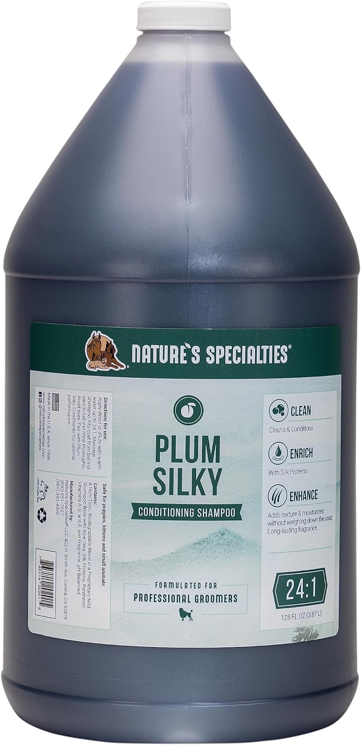 Nature's Specialties Plum Silky Ultra Concentrated Dog Shampoo Conditioner, Makes up to 3 Gallons, Natural Choice for Professional Pet Groomers, Silk Proteins, Made in USA, 16oz - Image 10