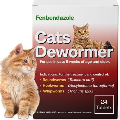 Netrca Dewormer for Cats and Kittens front view packaging showing 24 tablets