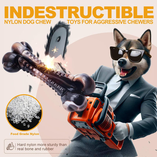 Two pack of Anoodi tough nylon dog bones for aggressive chewers
