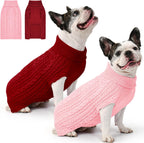 Dog Sweater 2 Pack for Small Dogs, Size S, Pink & Purple | Stretchy cable knit turtleneck, machine washable, high belly cut, comfy winter fit for Chihuahua, Maltese - Image 11