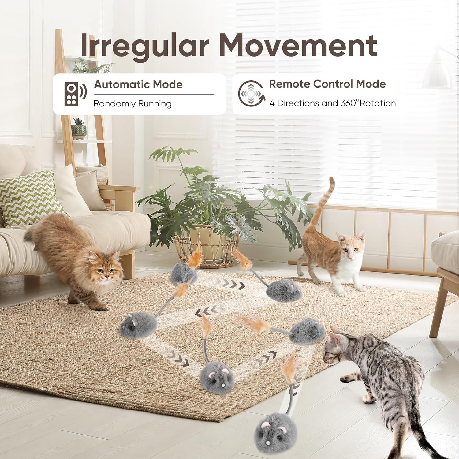 Pawingcat indoor cat enrichment toy package with tweezers and accessories.