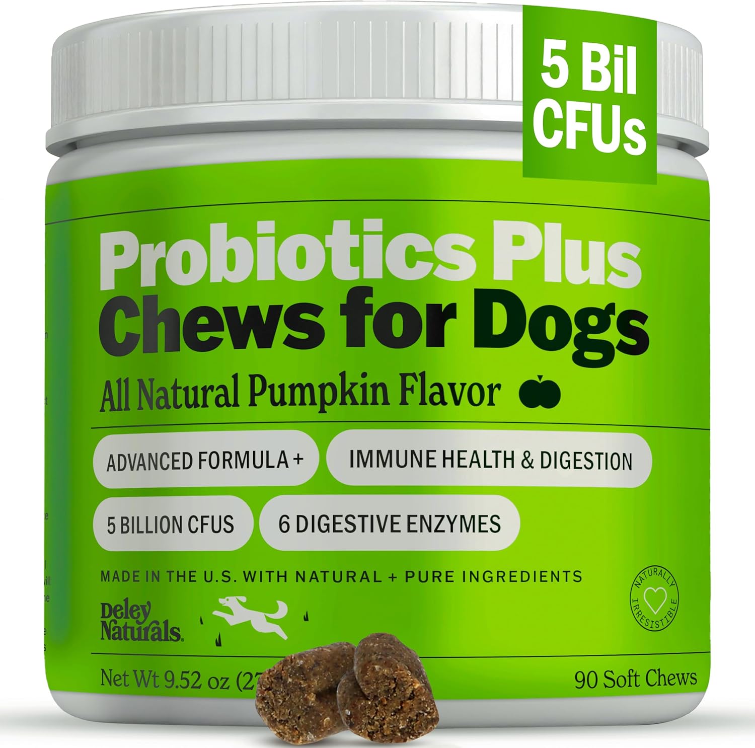 Deley Naturals dog supplement nutrition facts panel