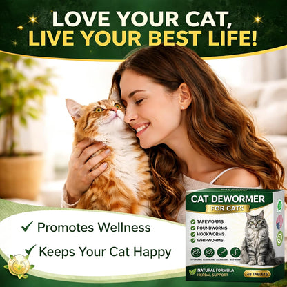 Ollistart broad spectrum cat care tablets for routine intestinal support