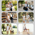 Lifestyle shot of person using CleverCode pet sling