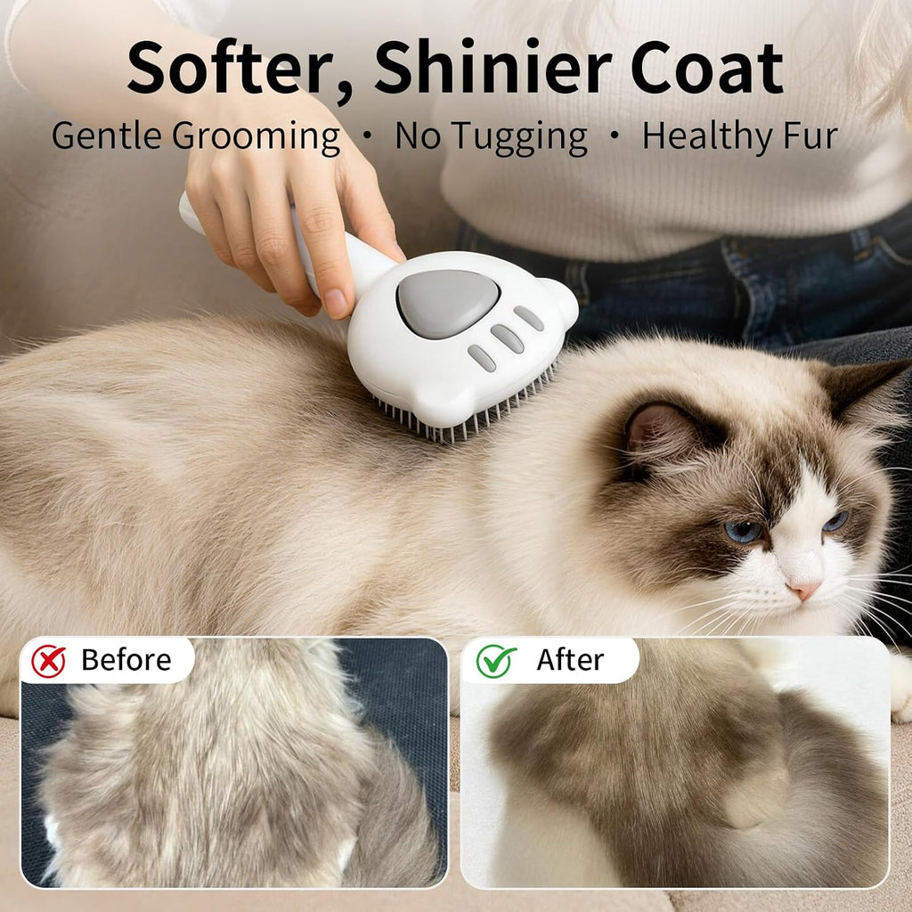 Ziofy cat and dog grooming brush ergonomic handle