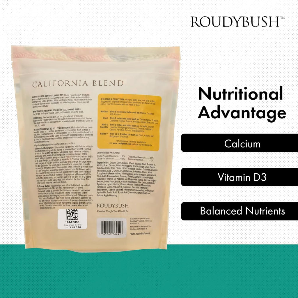 RoudyBush pet bird food pellets texture showcase