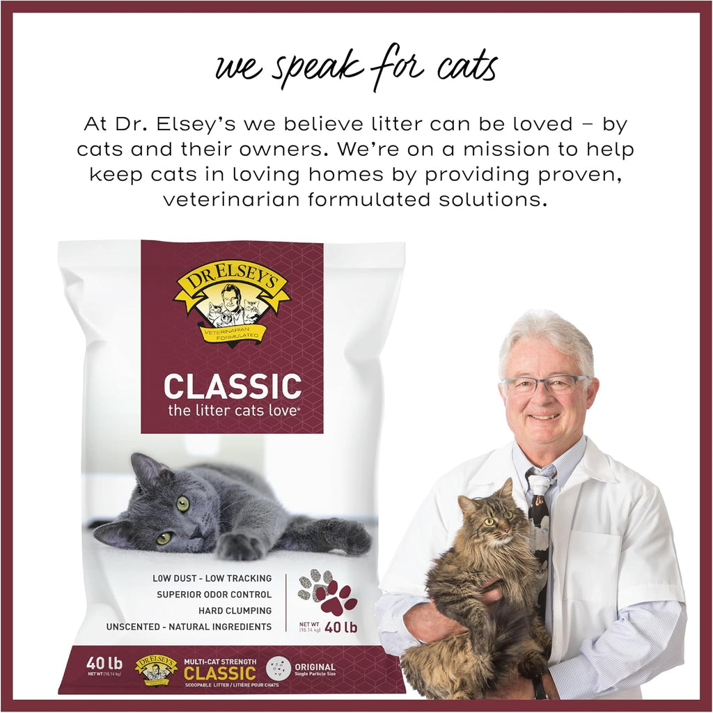 Natural bentonite clay particles of Dr. Elsey's cat litter