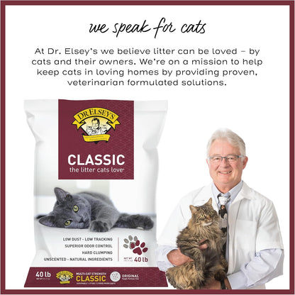 Side profile of the Dr. Elsey's cat litter packaging