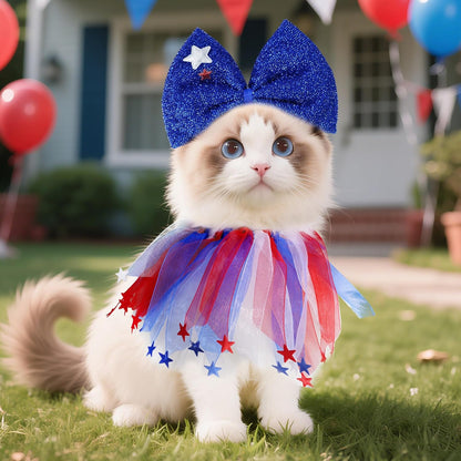 Pet Independence Day outfit accessories detail