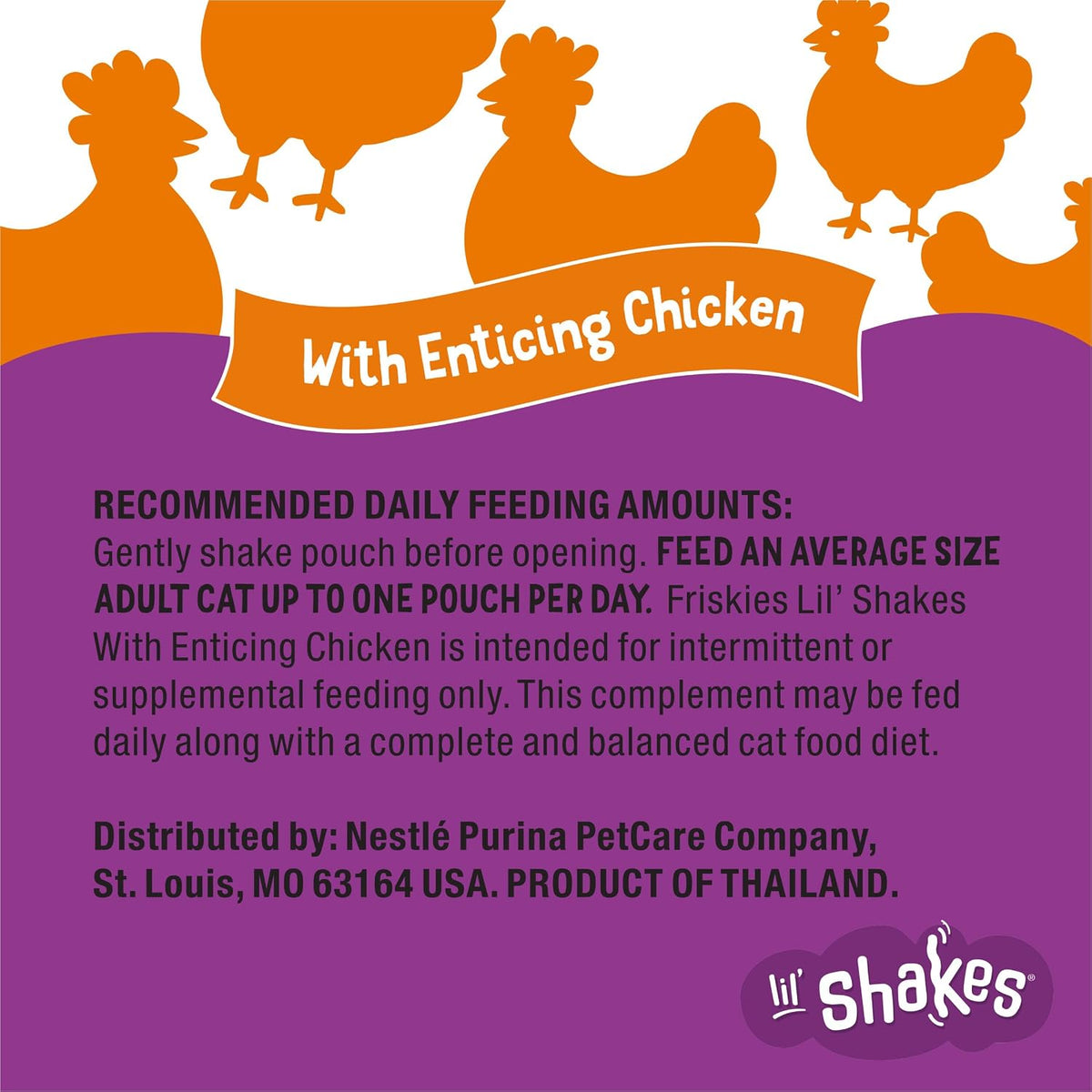 Purina Friskies Pureed Cat Food Topper, Lil' Shakes With Enticing Chicken Lickable Cat Treats - (Pack of 16) 1.55 oz. Pouches - Image 11