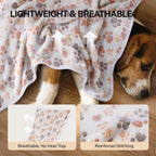 LINENLUX ultra soft coral velvet pet blankets draped over a living room sofa.