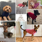 BINGPET classic cable knit jumper displaying the stretchable sleeveless leg openings