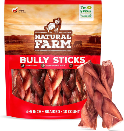 Natural Farm Odor-Free Braided Bully Sticks (6 Inch, 10 Pack) - 100% Grass-Fed Beef, Grain-Free, Low Fat & Fully Digestible Dental Treats - Safest Long Lasting Pizzle Chews to Keep Your Dog Busy - Image 10