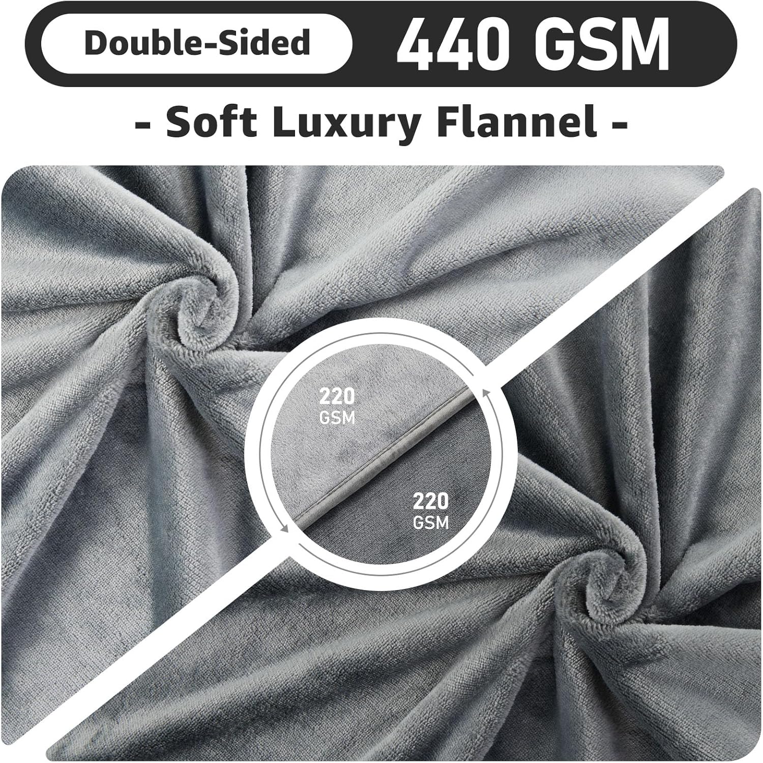 Close up texture of the premium double sided flannel fabric layers
