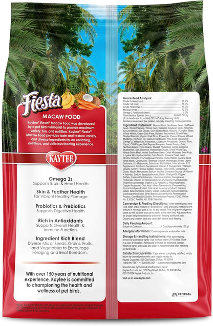 Kaytee Fiesta Macaw Food, Nutritious and Fun Blend, Supports Skin, Feather, Digestion, Brain and Heart Health, 4.5 pounds - Image 11