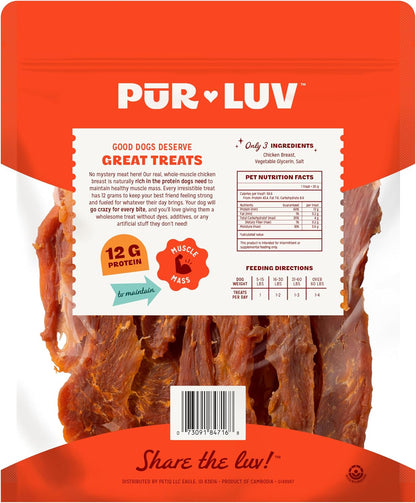 Pur Luv chicken jerky treats nutritional information