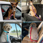 Adjustable dog car harness tether side profile