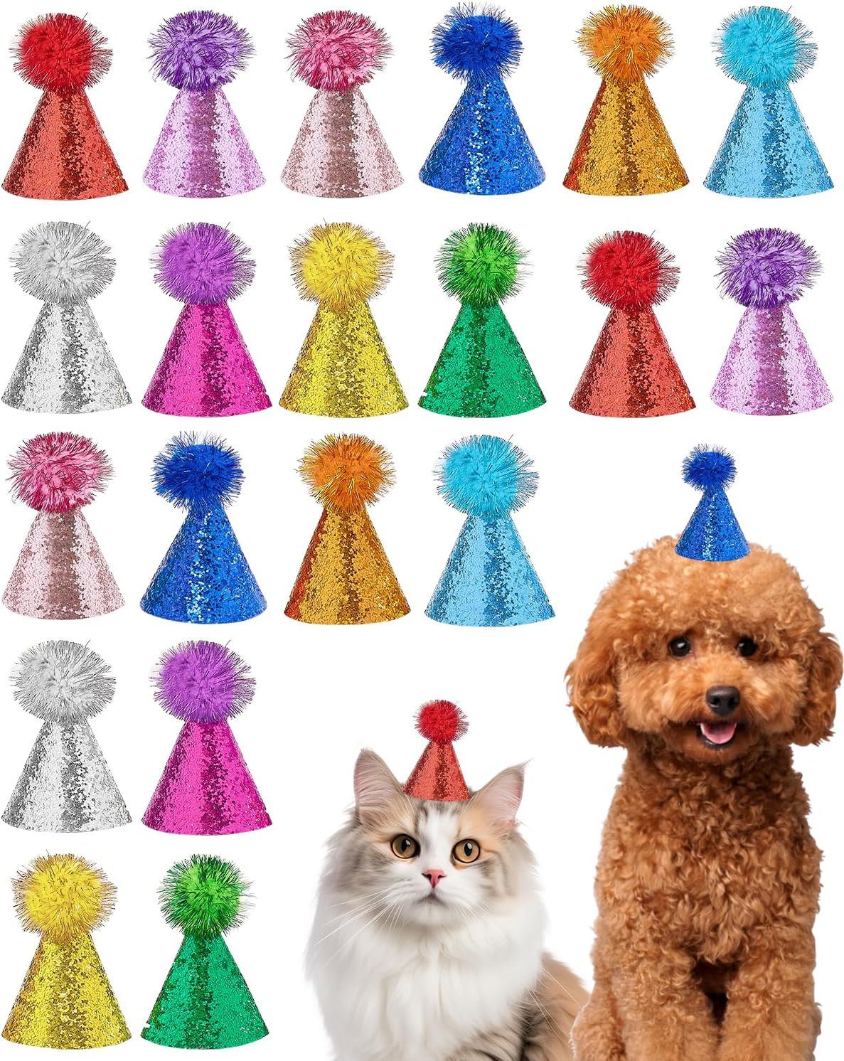 PET SHOW 10pcs Mini Small Dog Hats Cat Birthday Party Hat Rabbit Hats for Holiday Wedding Puppies Kittens Costume Accessories - Image 11