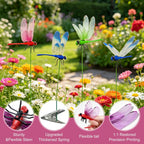 Fluencara natural deer and horse fly deterrent clip positioned on a garden stake