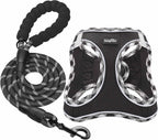 Haapaw small medium dog harness set with padded handle rope leash