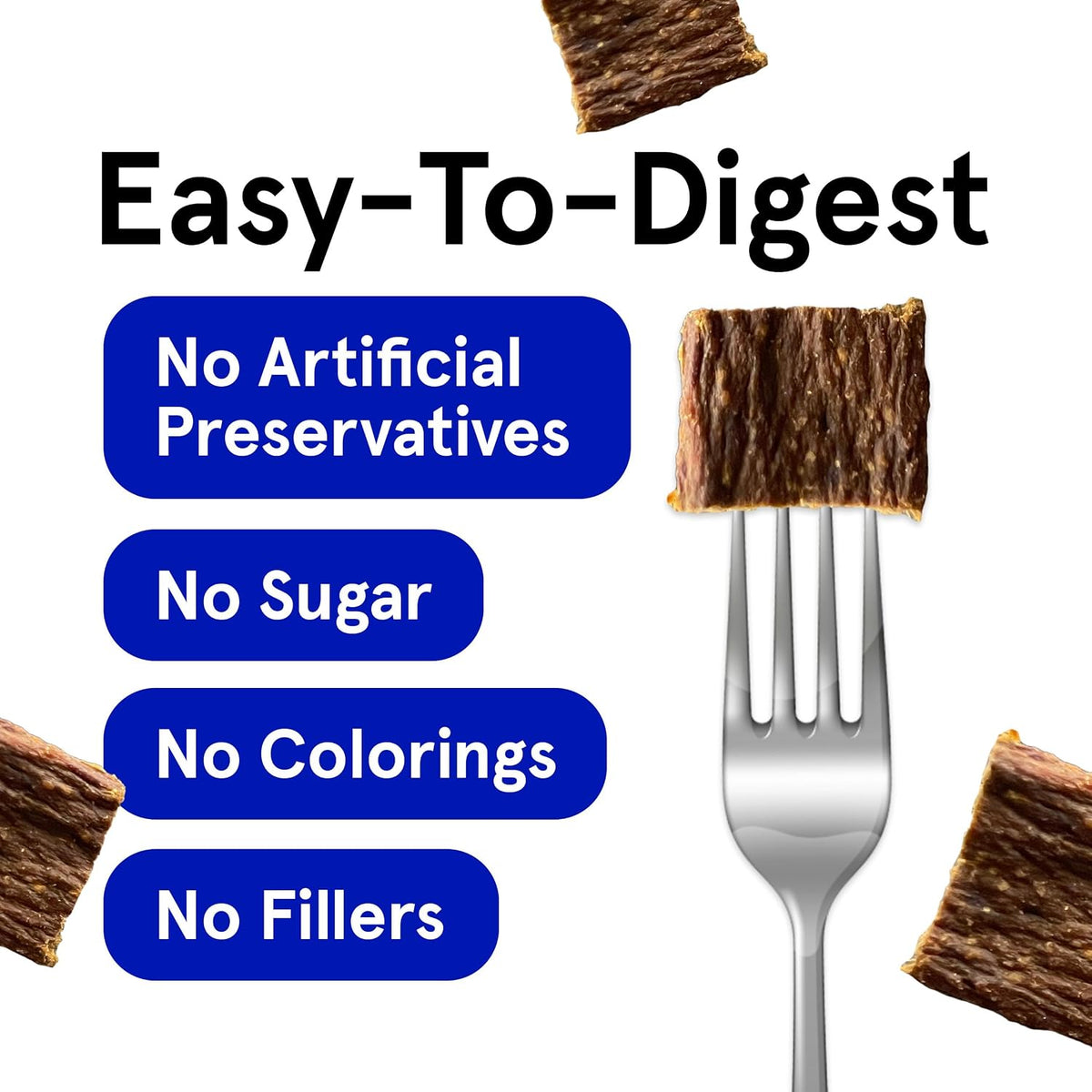 Healthy dog eating Trmc grain-free lamb jerky treats