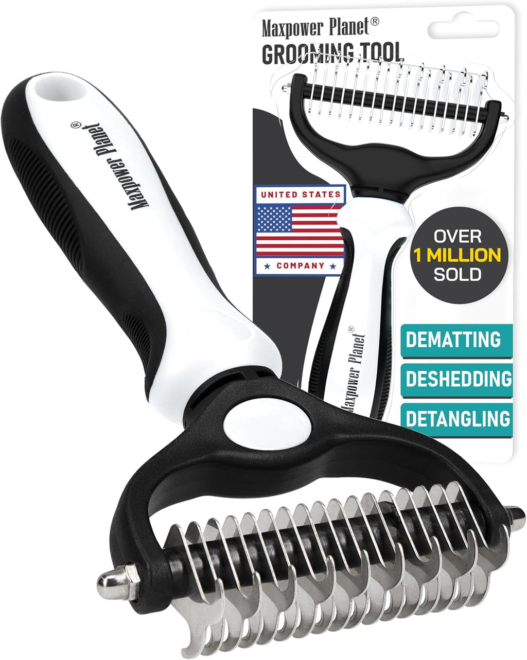 Maxpower Planet Original Pet Grooming Rake - Double-Sided Deshedding Dematting Tool, Undercoat Rake for Dogs & Cats, Extra-Wide Dog Grooming Brush & Deshedder Comb for Long Hair, Reduces Shedding 95% - Image 15