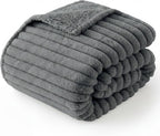 Bedsure ComfyFleece(TM) Waterproof Dog Blankets for Large Dogs - Soft Pet Cat Blanket Corduroy Fleece for Couch Bed Protector Washable, Cozy Calming Reversible Furniture Protection,50"x60", Cream - Image 15
