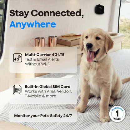 Waggle 4G device installed in an RV for pet safety