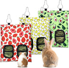 YedsIntu rabbit hay feeder front view hanging inside a clean small animal cage.