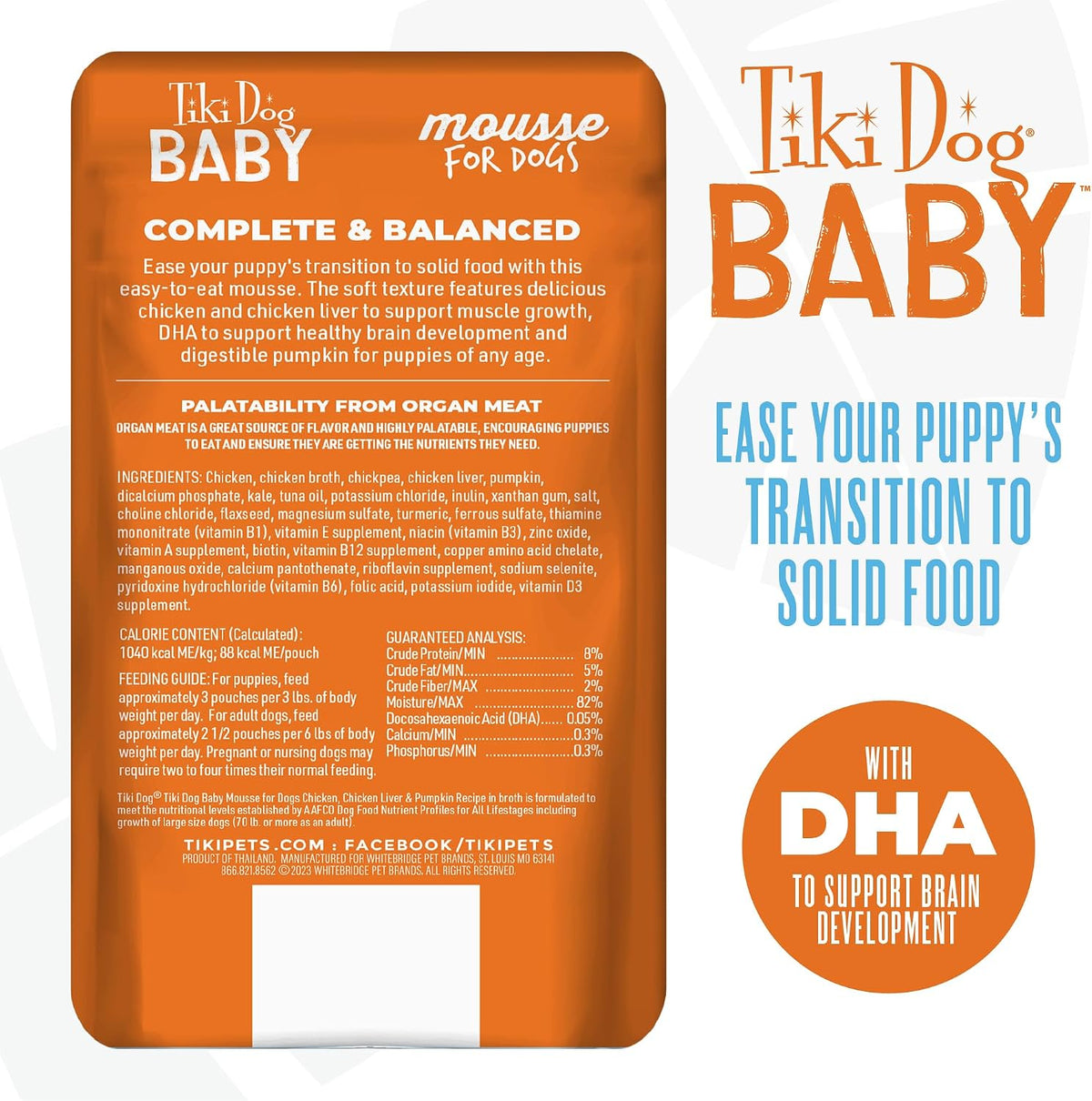 Serving size of Tiki Dog Baby Mousse puppy food