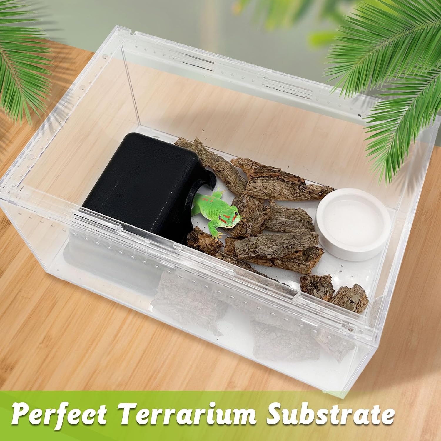 Two pound bulk pack of large reptile cork bedding pieces for pet safety