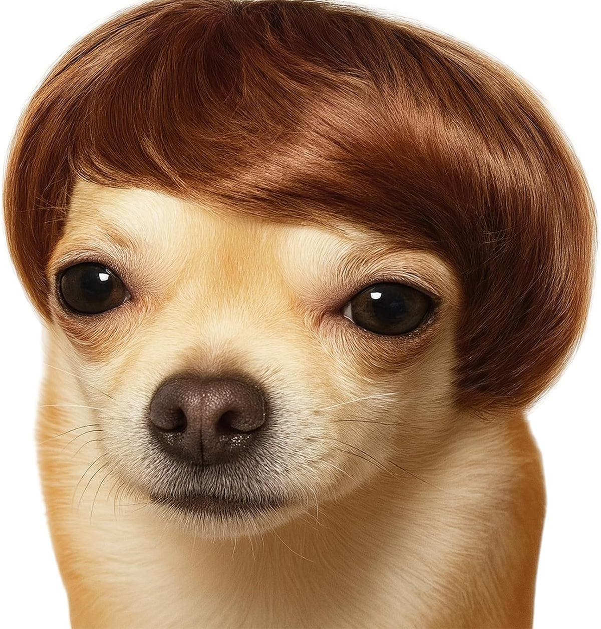 Mesinurs pet costume lion mane wig brown front view