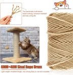 Cat scratching post repair with jute rope