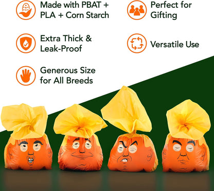 Four rolls of unscented compostable dog poop bags