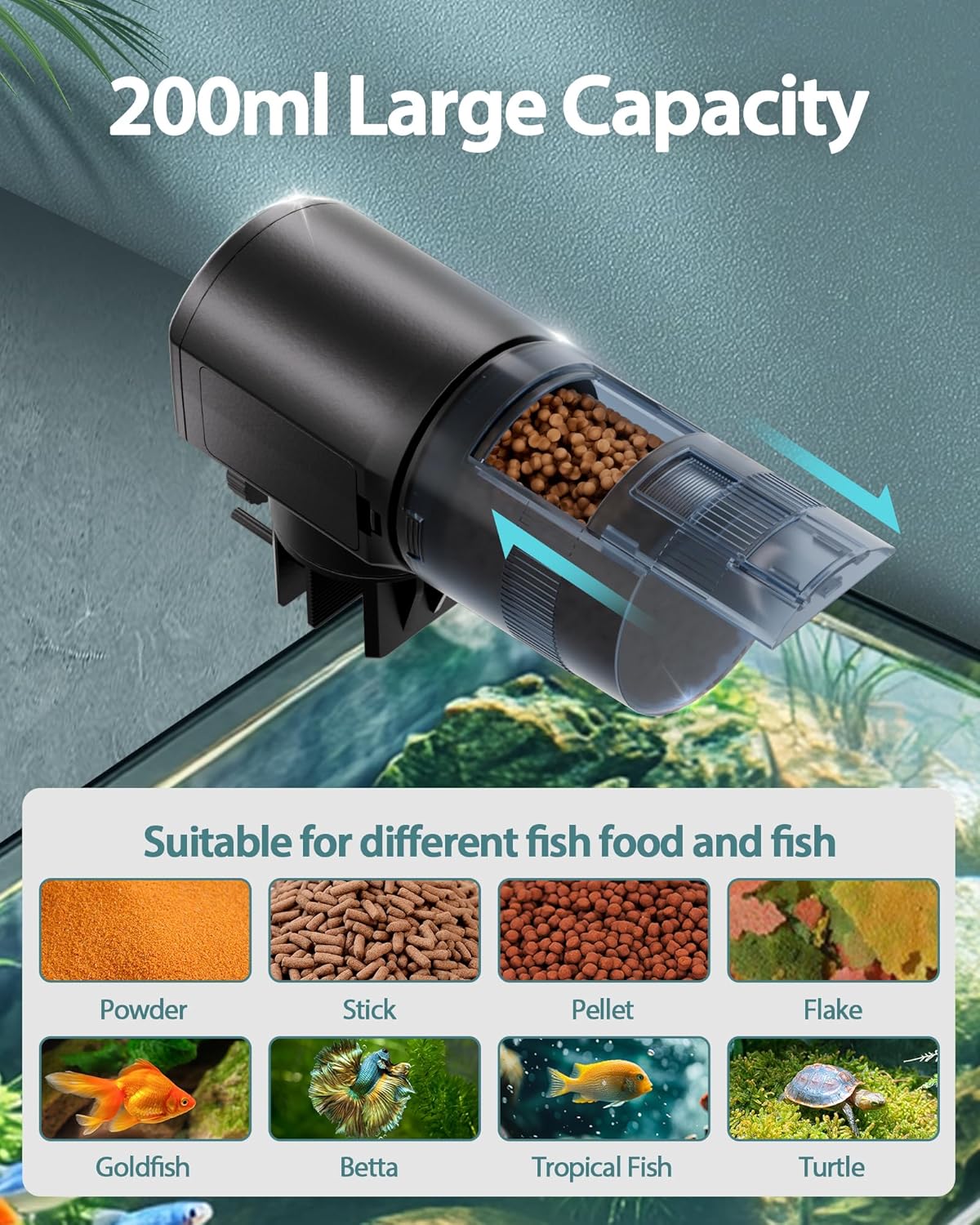 Aoyar vacation fish feeder moisture proof lid protection mechanism
