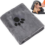 Opvixi microfiber dog drying towel front view grey