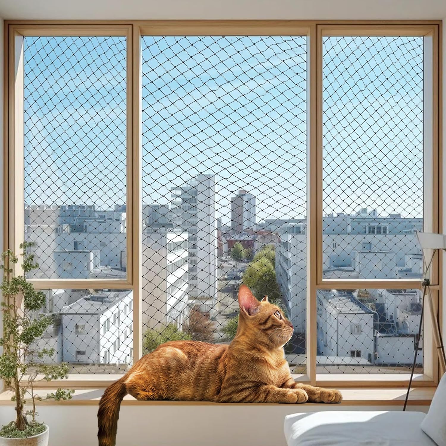 Balcony Netting for Cats, Wire-Reinforced Cat Net, Bite and Tear-Resistant, UV and Weather-Resistant, Balcony Cat Anti-Fall Netting for Pets (10x3m-black) - Image 10