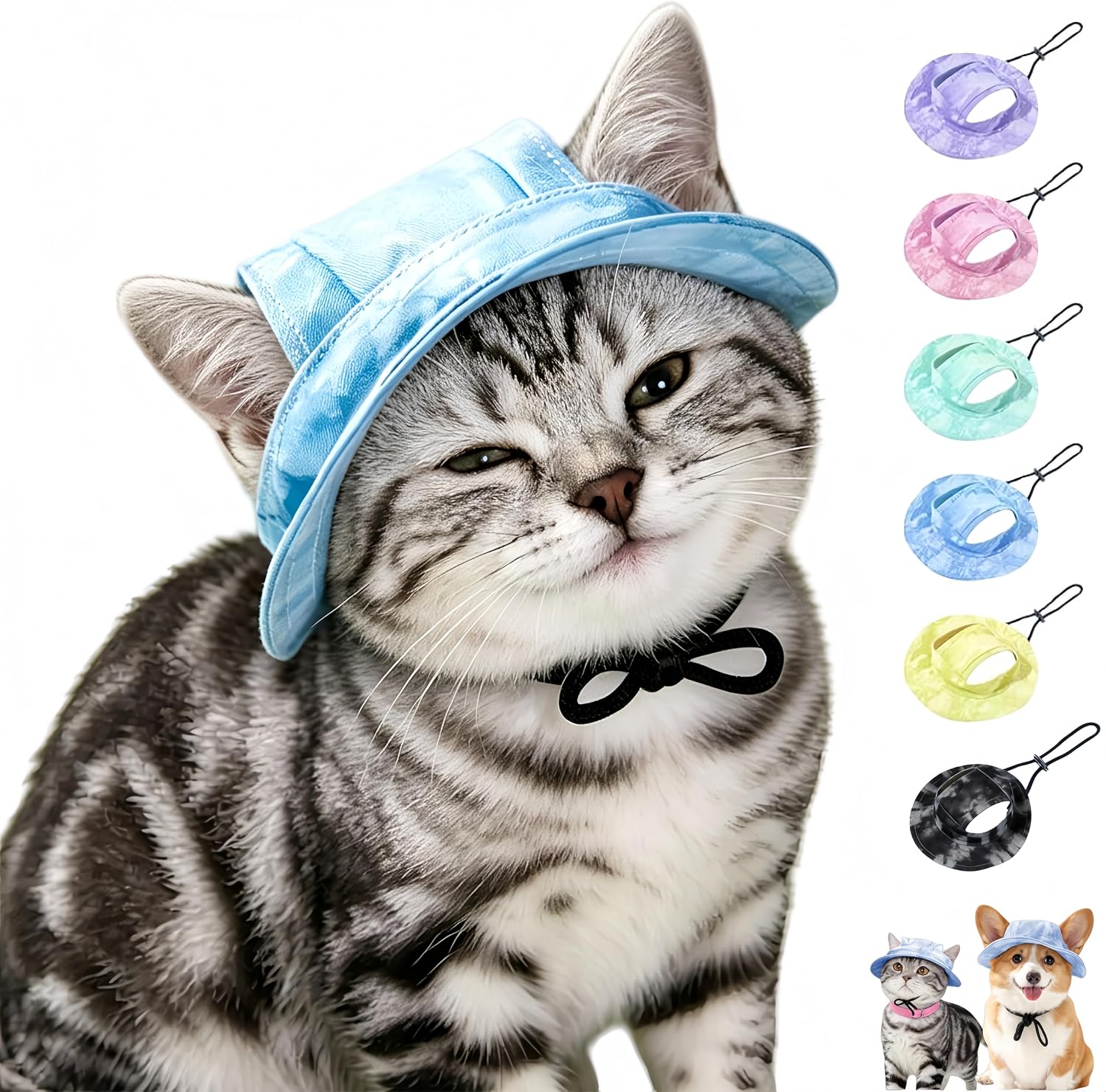 Dog Bucket hat,cat hat, Bucket hat for Dogs with Ear Holes, Bucket hat for Dogs,Hats for Cats,Cat Sun hat Keep Your Pets Sun-Protected, Cool, Stylish and Beautiful. (Pink, M) - Image 12