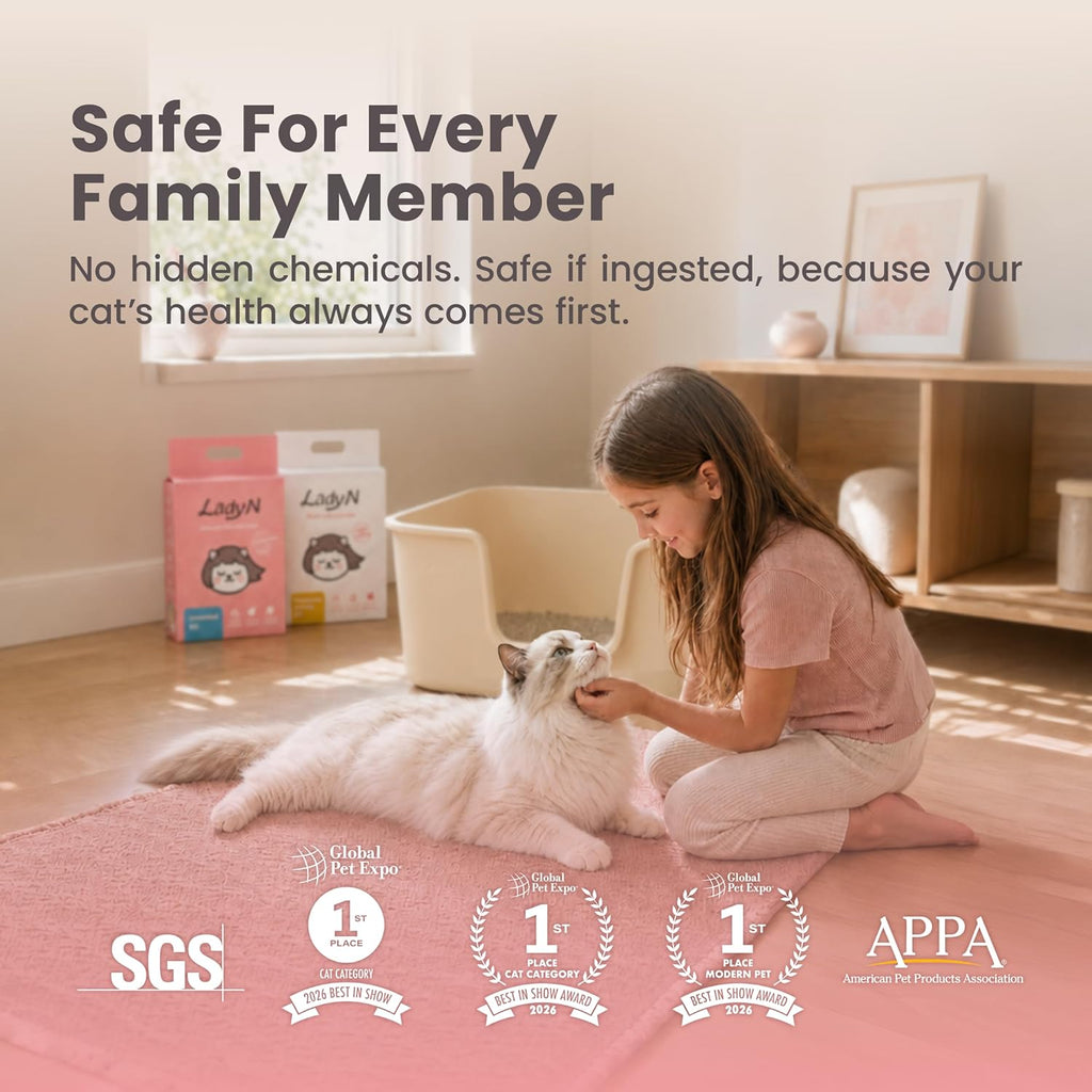 Premium plant-based pellet shape tofu cat litter for multi-cat homes.