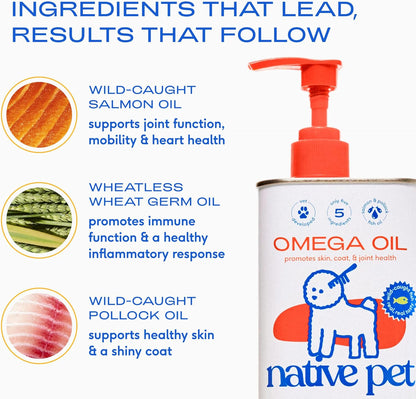Native Pet premium wild caught Alaskan salmon and pollock oil blend