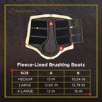 Kavallerie dressage horse boots interior showing plush cream fleece lining