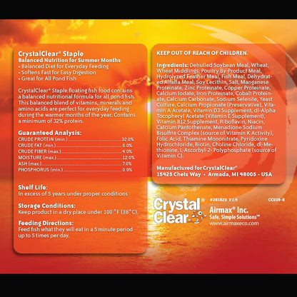CrystalClear pond fish food floating pellets close up