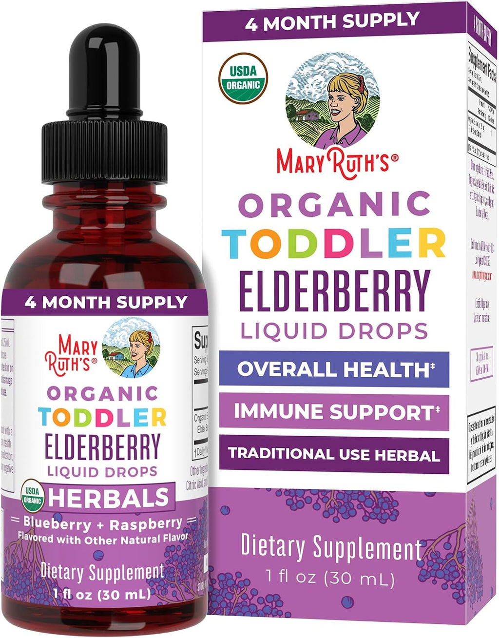 MARYRUTH'S Organic Elderberry Liquid Drops for Adults & Kids, Immunity, 1oz - Image 11