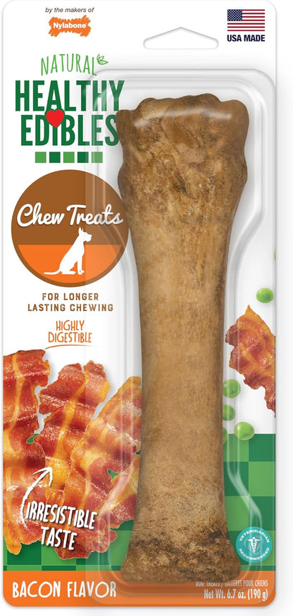 Nylabone Healthy Edibles Natural Dog Chews, Long Lasting Bones for Dogs, Bacon Flavor Dog Treats, X-Large (2 Count) - Image 14