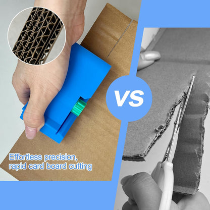 Demonstration of cardboard strips made with cat scratcher tool