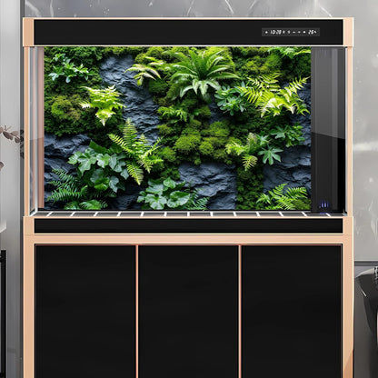 OHIOCATII tropical moss wall aquarium backdrop installed on a standard reptile enclosure.