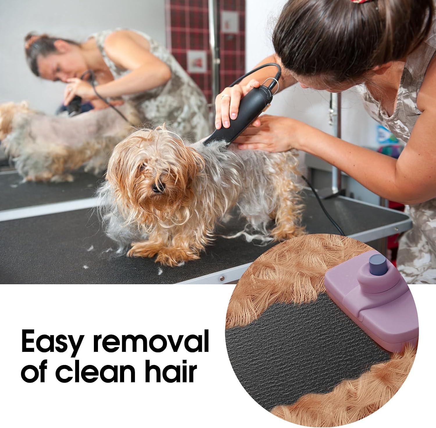 Close up of the non slip grip base on the Wiojtry pet grooming table protector