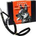 Canny Collar no pull dog training headcollar in black color front view on packaging