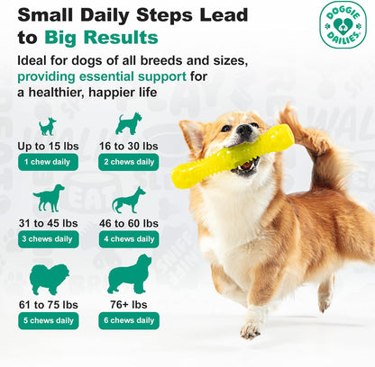 Doggie Dailies Advanced Hip and Joint dog vitamins product label and active ingredients list